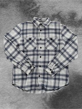 Denim & Supply Ralph Lauren White and Navy Plaid Button-Down Shirt